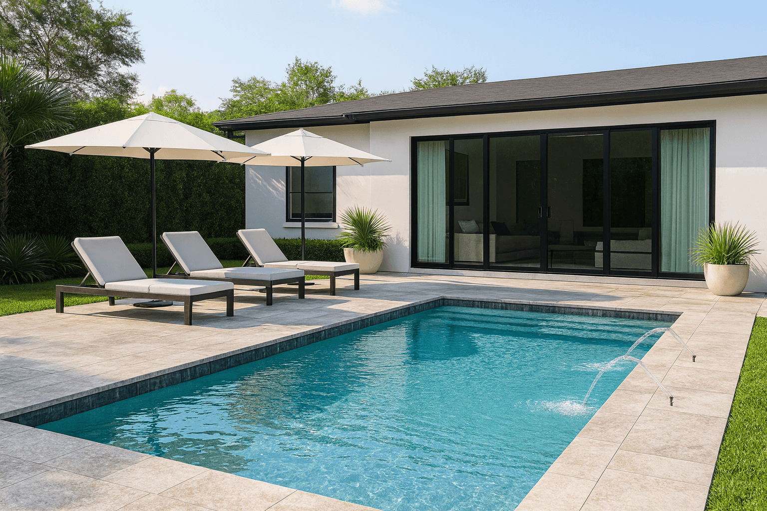 AI-generated modern backyard pool concept preview